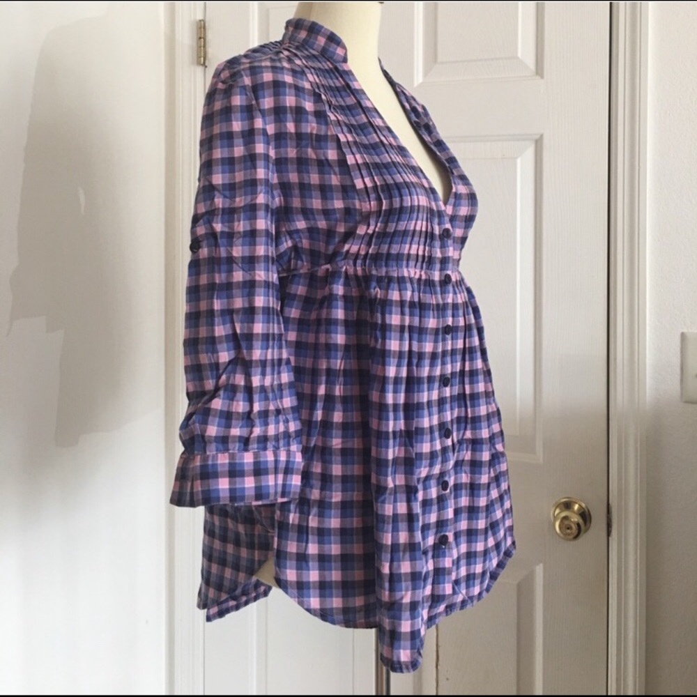 Plaid Maternity Top